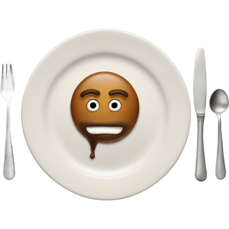  poop emoji on a dinner plate emoji