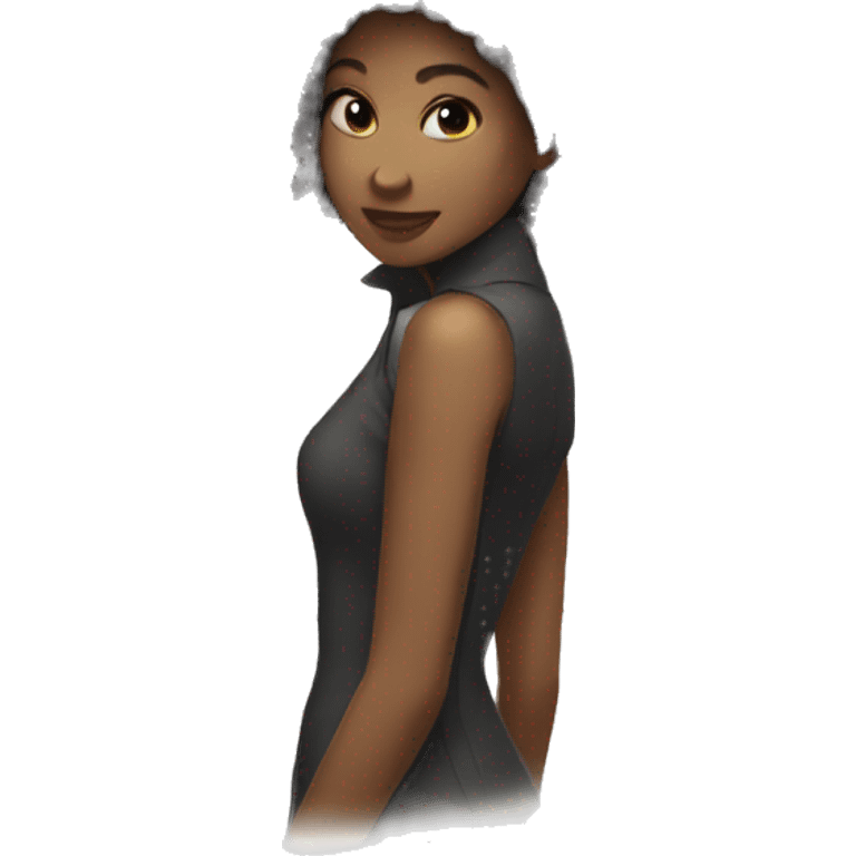 femme noir au cheveux afro noire emoji