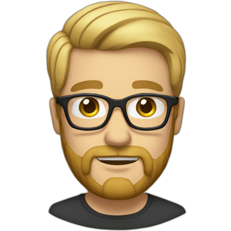 adult man face with blonde hair and beard and spects  emoji