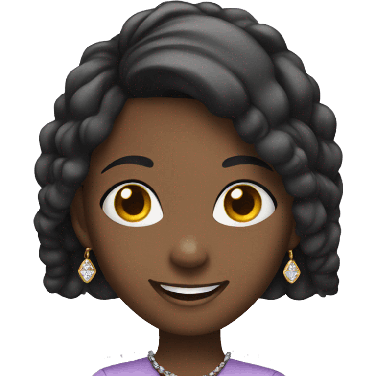 smiling girl with jewelry emoji