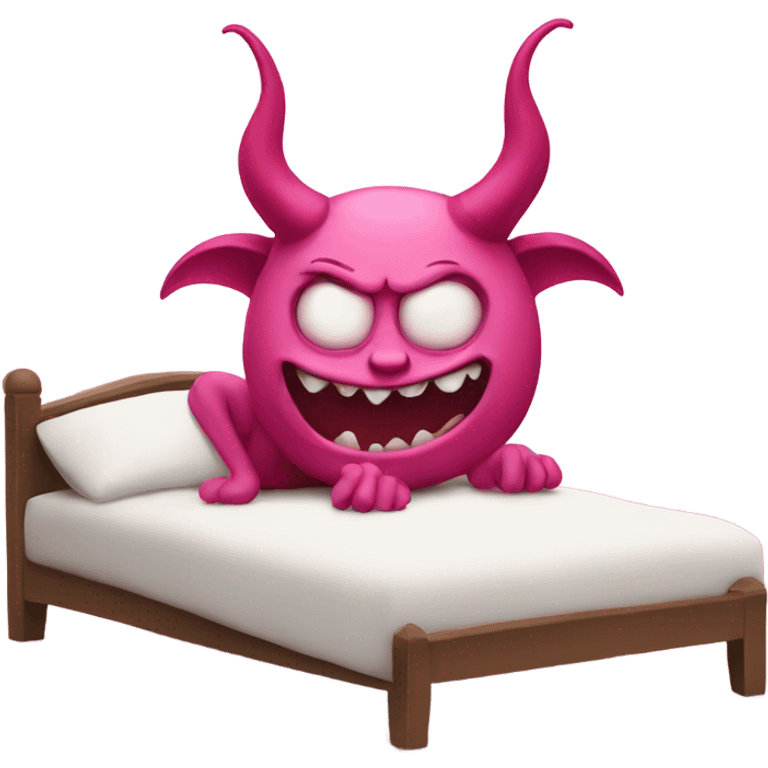 Pink demon in bed emoji