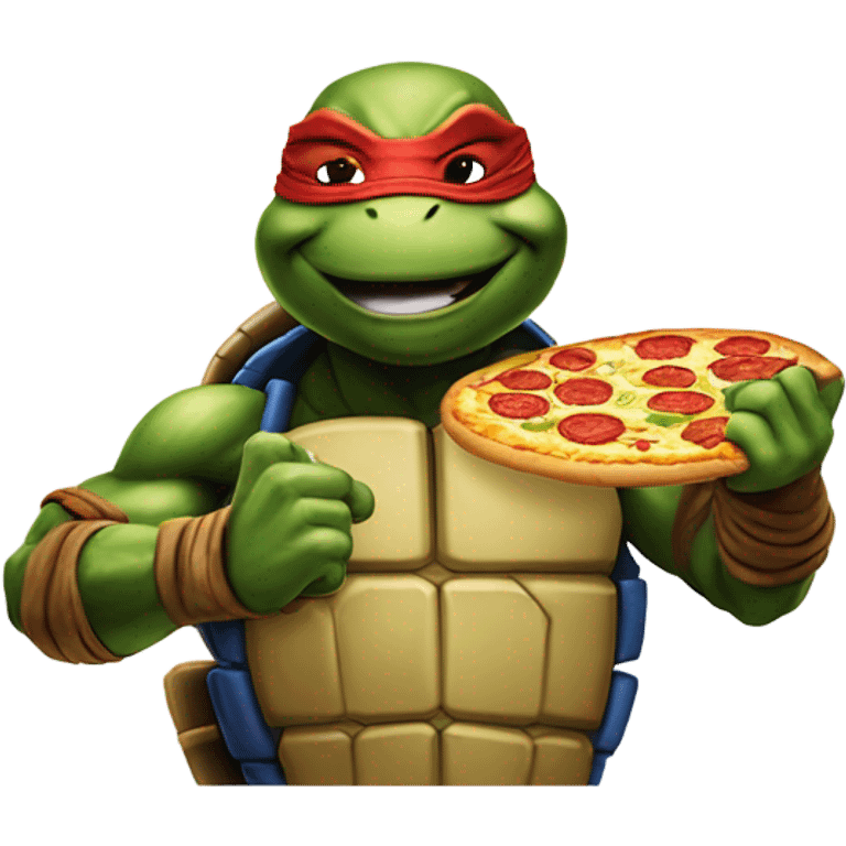 Ninja turtles tmnt eating pizza emoji