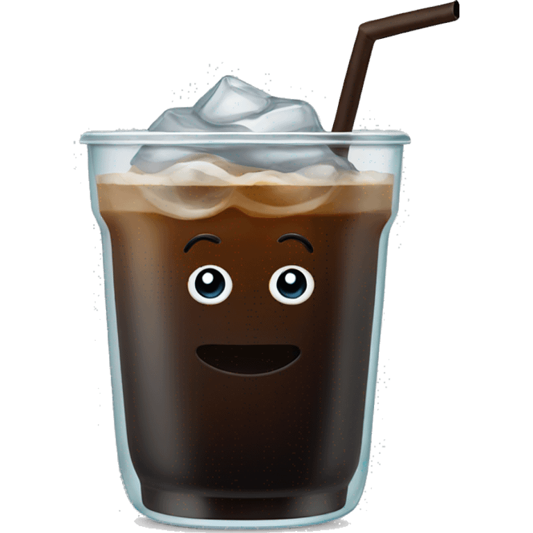 Iced black coffee in glass cup  emoji