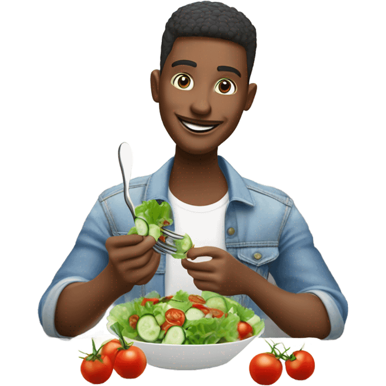 Person eating salad emoji