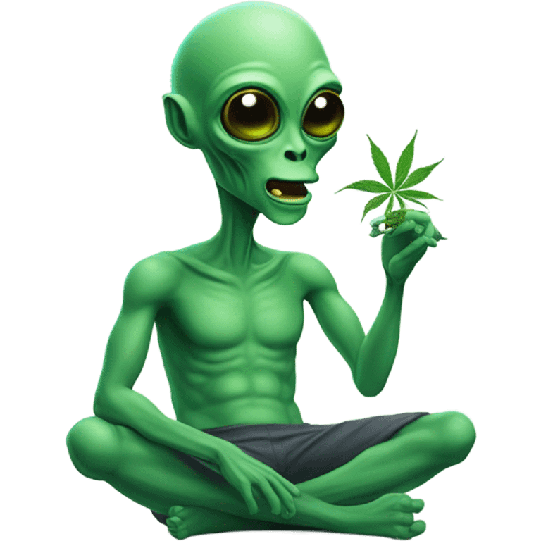 Alien smoking weed emoji