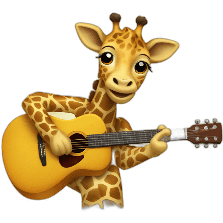 Giraffe playing guitar emoji