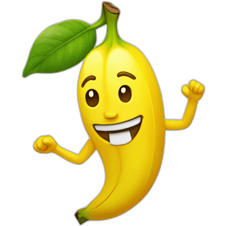 Dancing banana under the sun emoji