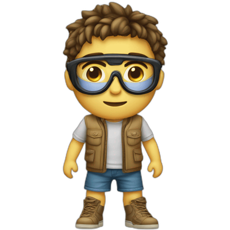 Niño cuerpo completo lentes gamer emoji