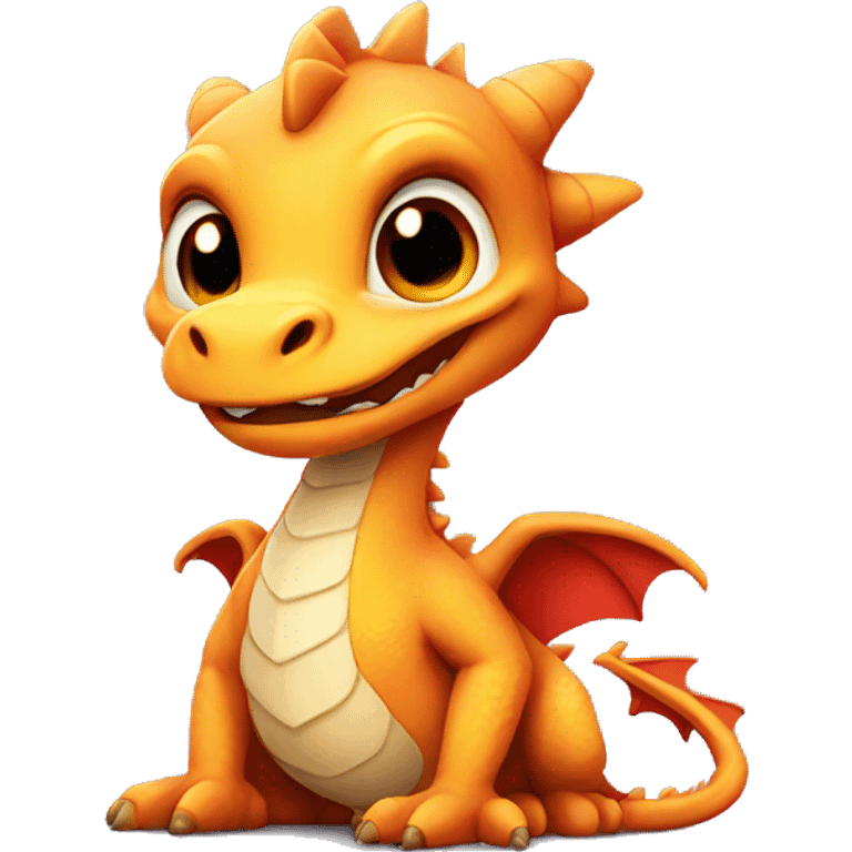 Realistic cute dragon emoji