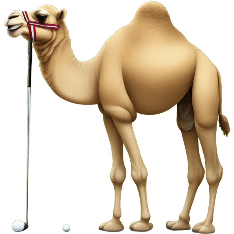 Camel playing golf emoji