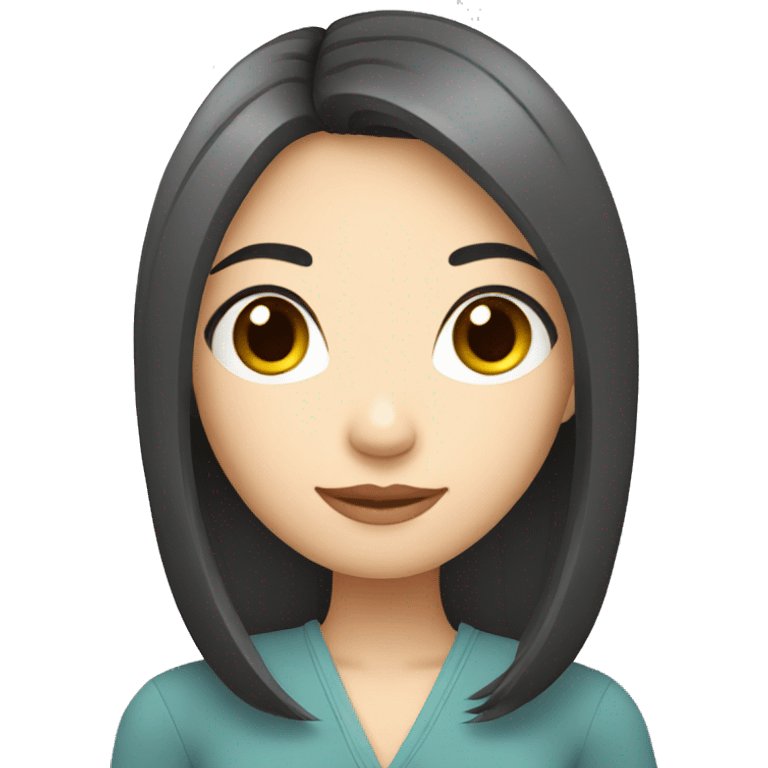 charming young asian european woman with straight hair to shoulder ai avatar emoji