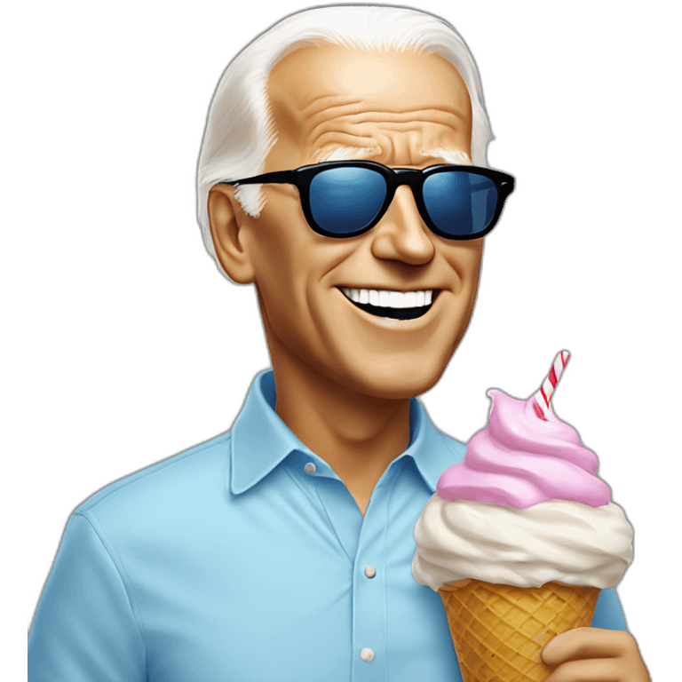 Joe Biden eating ice cream in sunglasses emoji