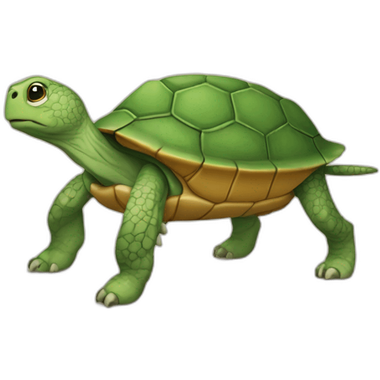 une tortue sur un chien emoji