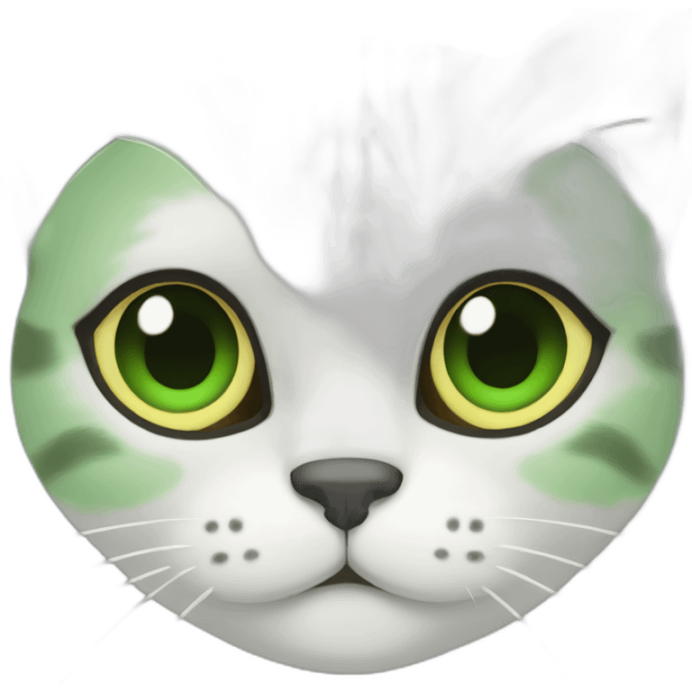 small cat green color emoji