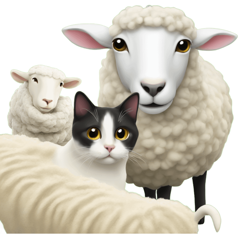 A cat with a sheep emoji