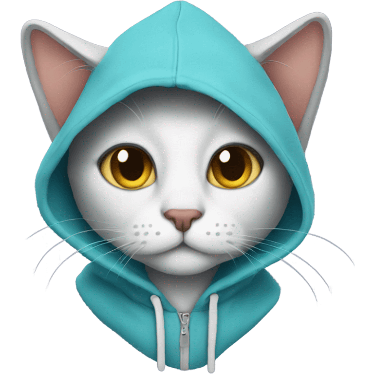 Cat wearing a hoodie emoji