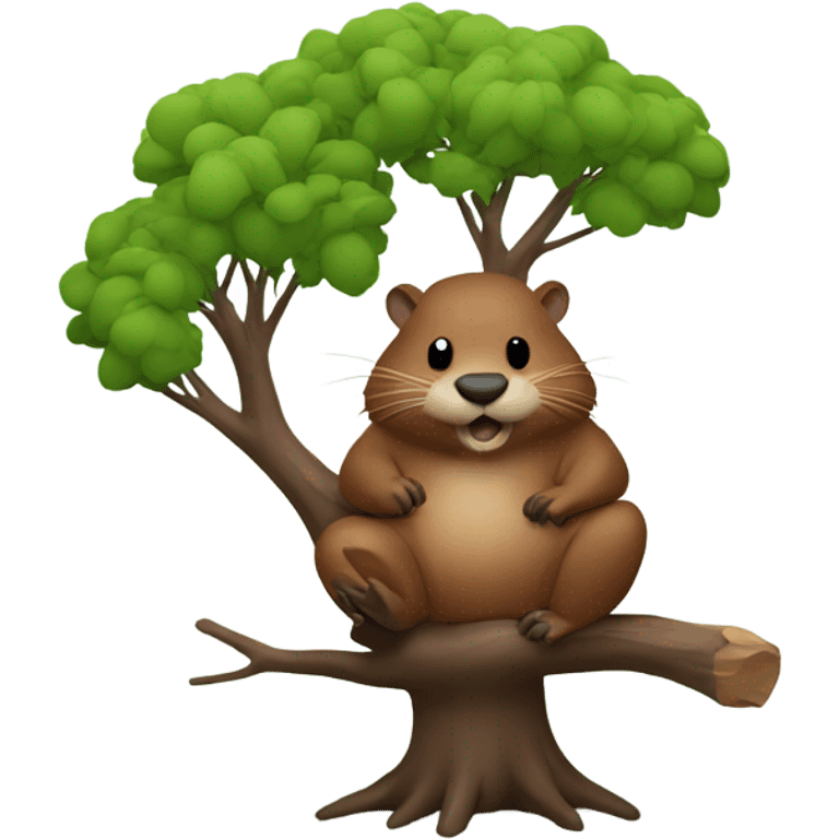 Beaver in the shape of a tree emoji