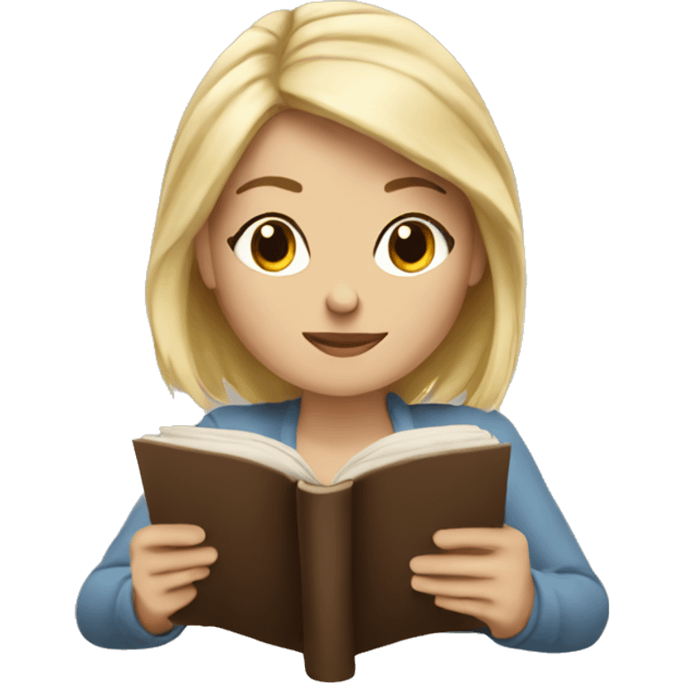 blondie reading a book with coffee  emoji