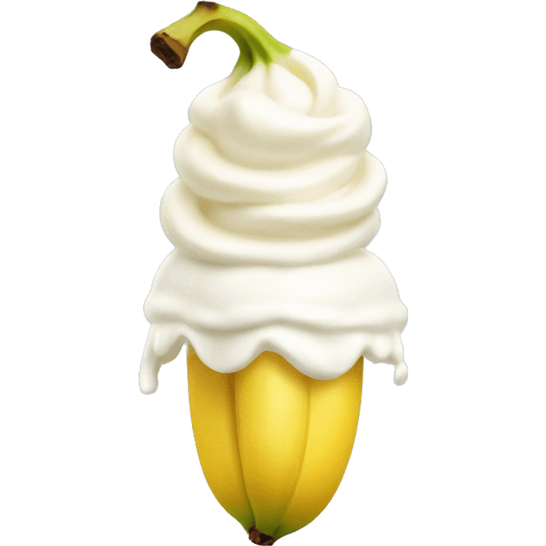 small banana with whipped cream on the end emoji