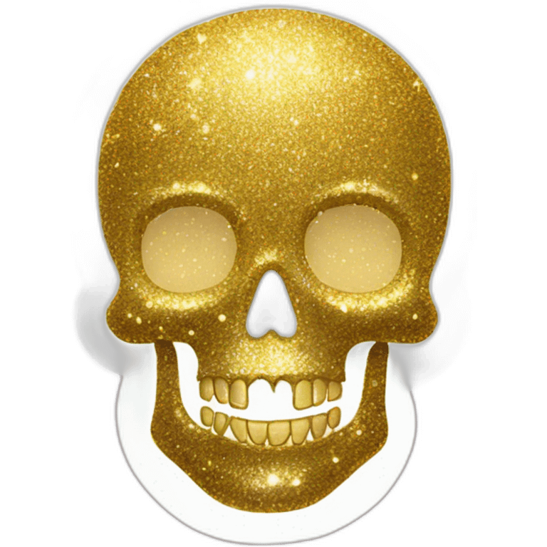 Gold glitter skull emoji