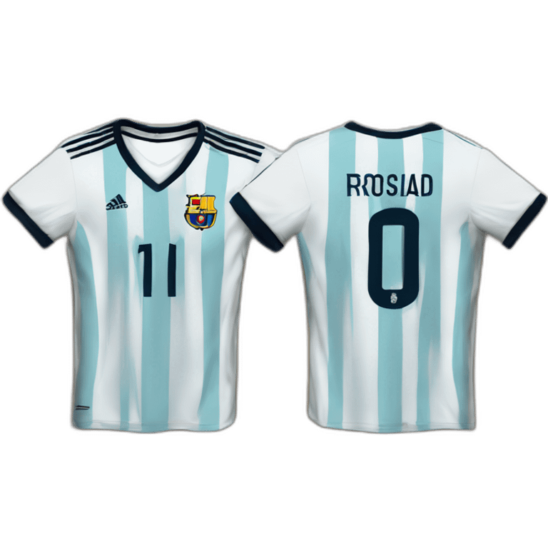 leo messi and cristiano ronaldo happy celebrate with shirts of their national teams emoji