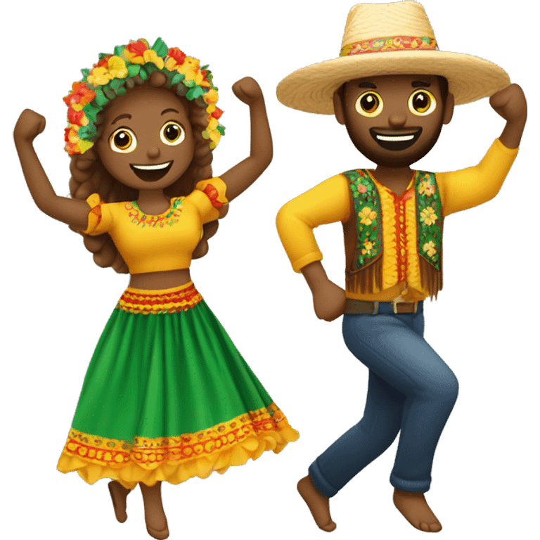 casal dançando quadrilha festa junina emoji