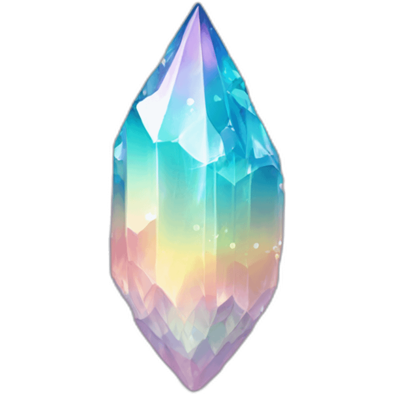 glossy Pastel whitish iridescent glass rainbow crystal cluster emoji