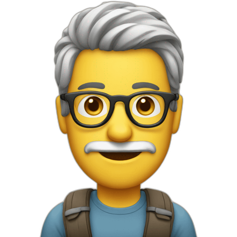 person mit bart , brille, und mütze emoji