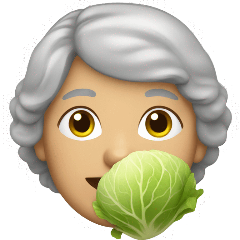 Granny with cabbage emoji