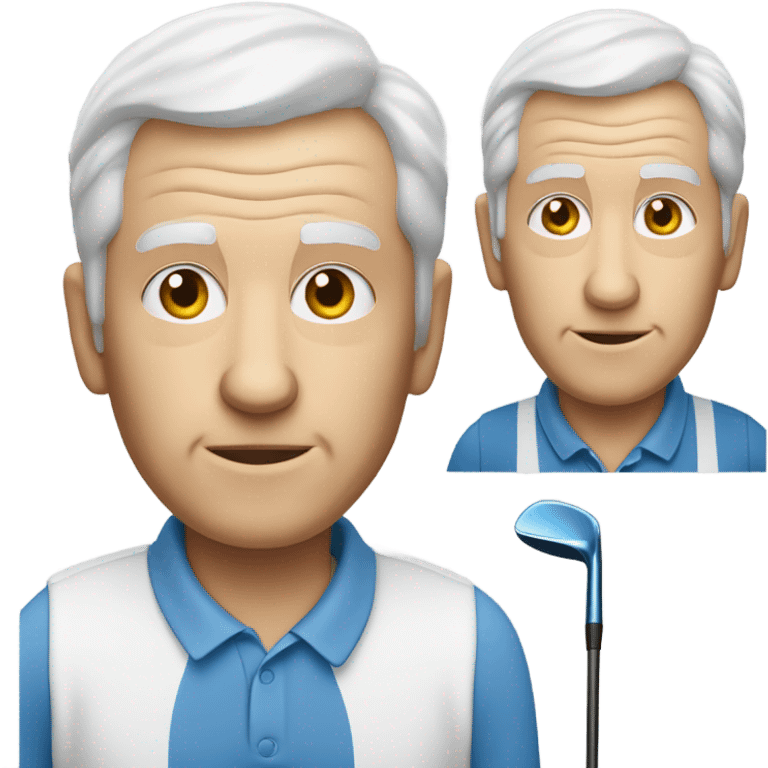 Elderly white male no facial hair playing golf emoji