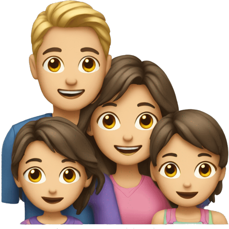 Boy and girls and mom emoji