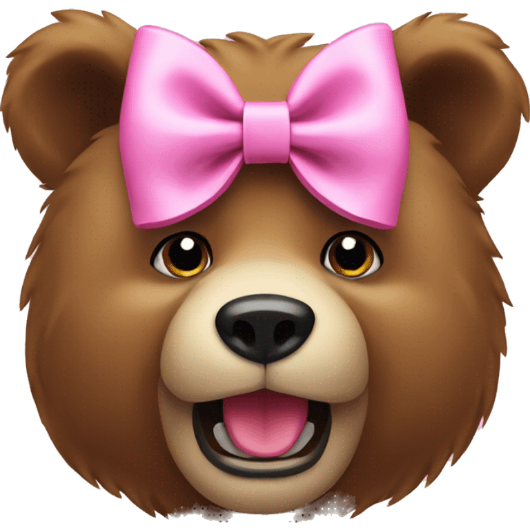 Bear wearing a pink bow  emoji