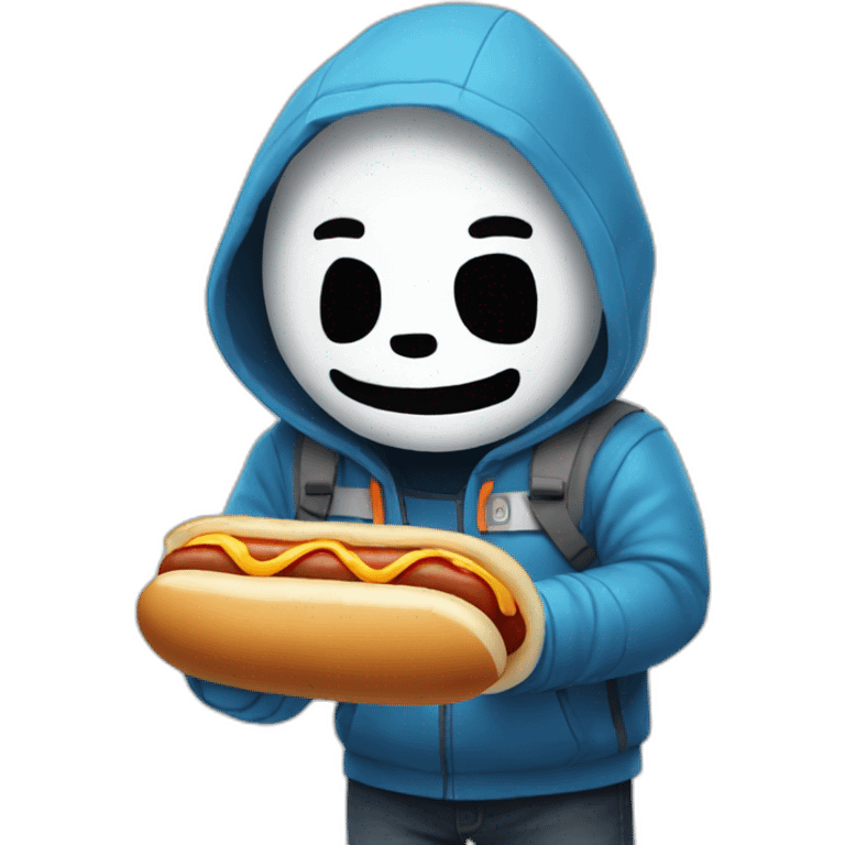 Sans undertale with a hotdog emoji