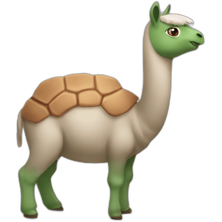 Un lama qui mange une tortue emoji