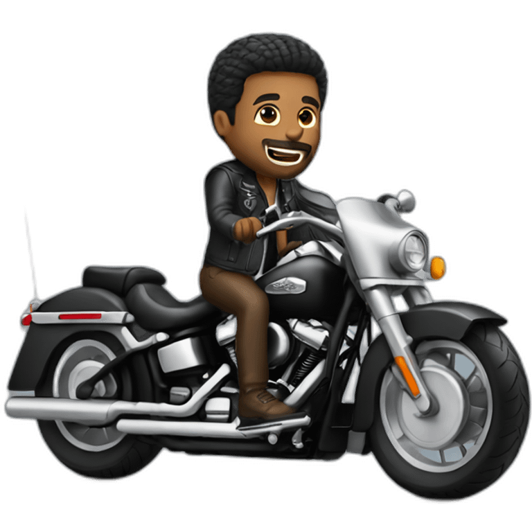 Biker on a Harley Davidson emoji