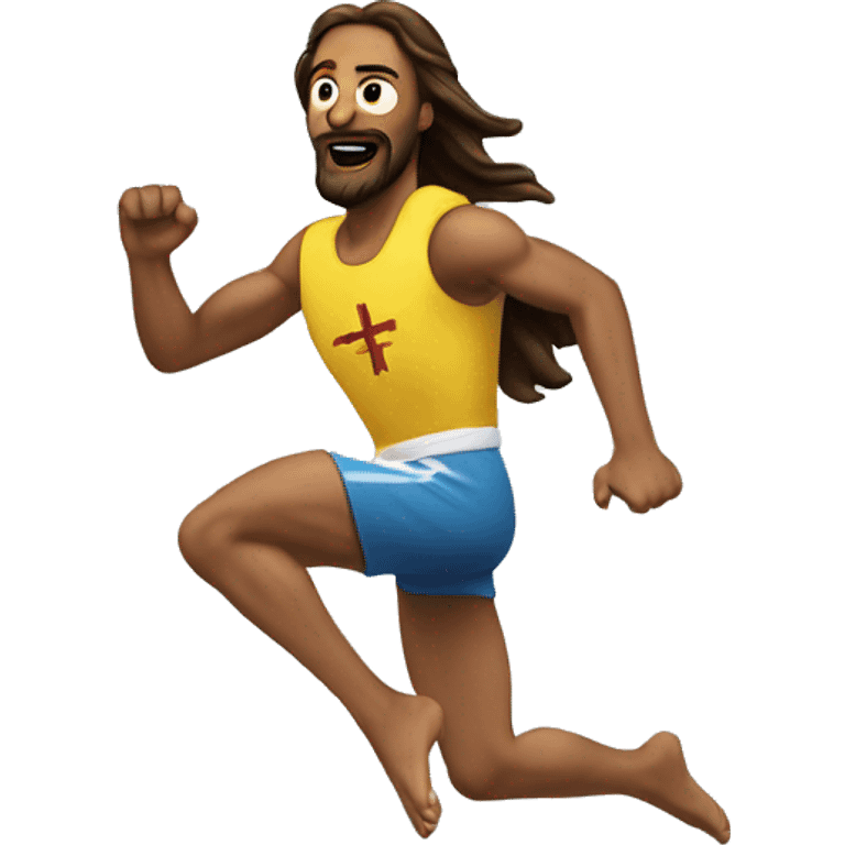 skipping sprint jesus emoji