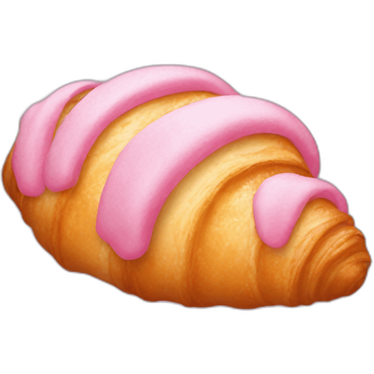 pink croissant with white pilling emoji