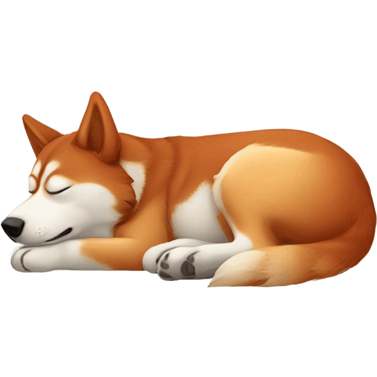 red husky sleeping  emoji