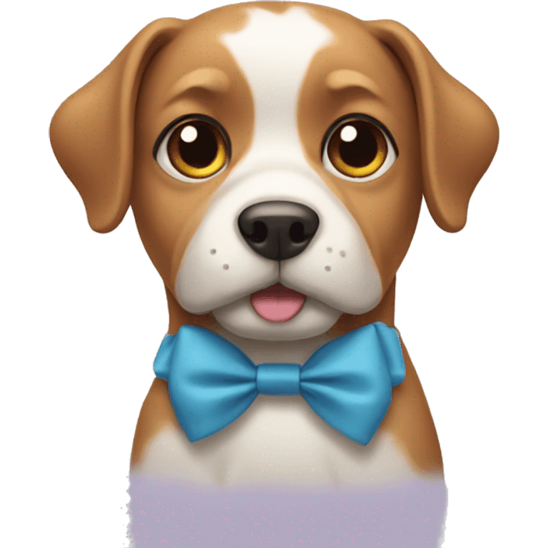 dog wearing bow emoji