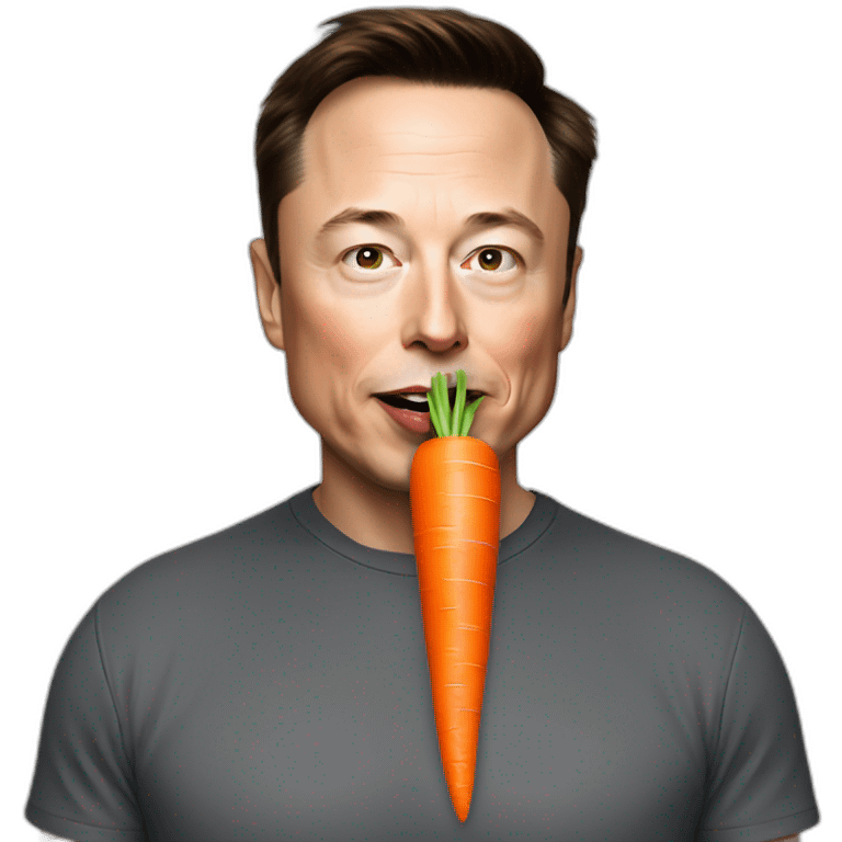 elon musk eating a carrot emoji