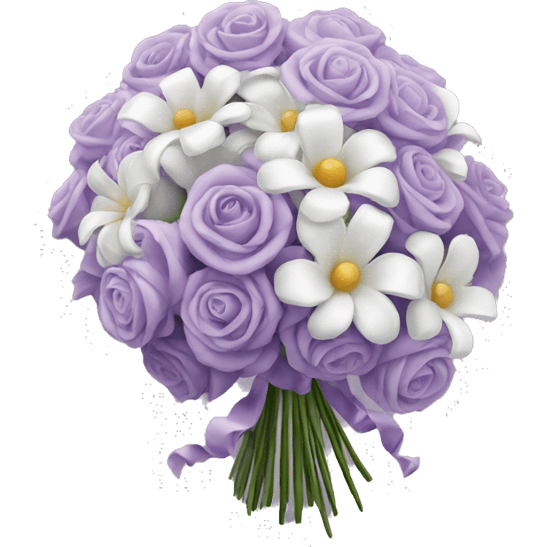 White and light purple cascading bouquet  emoji