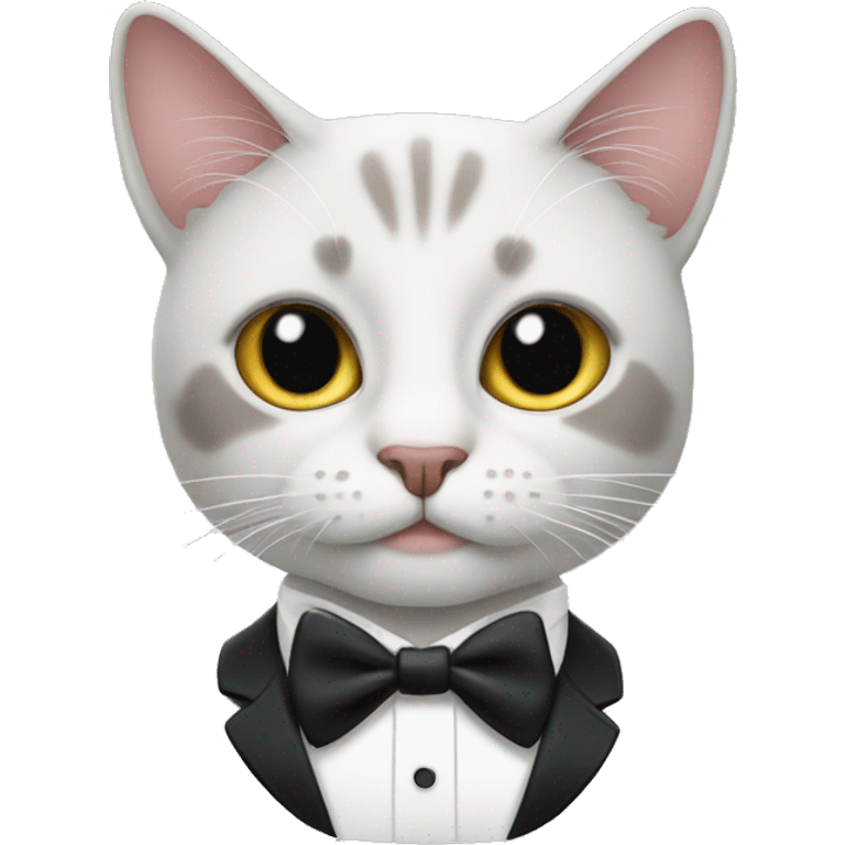 a cat wearing a tuxedo emoji