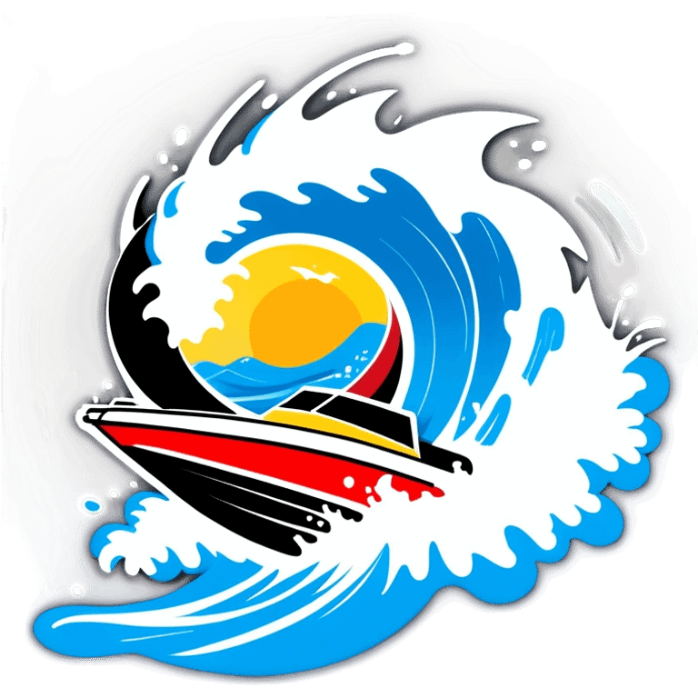 sport boat in waves emoji