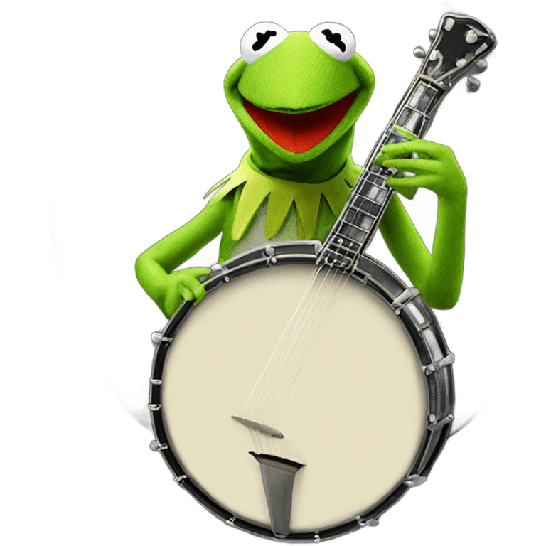 Kermit the frog inside of a banjo emoji