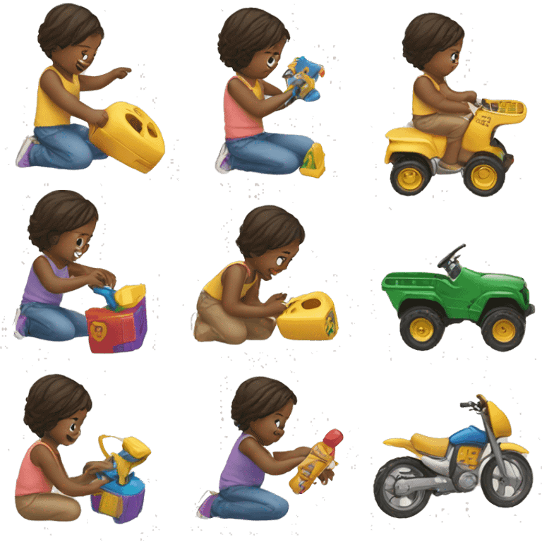 Children playing with toys emoji