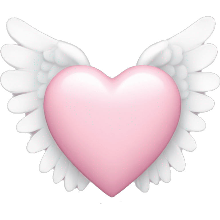 Light pink love heart with angel halo on top  emoji