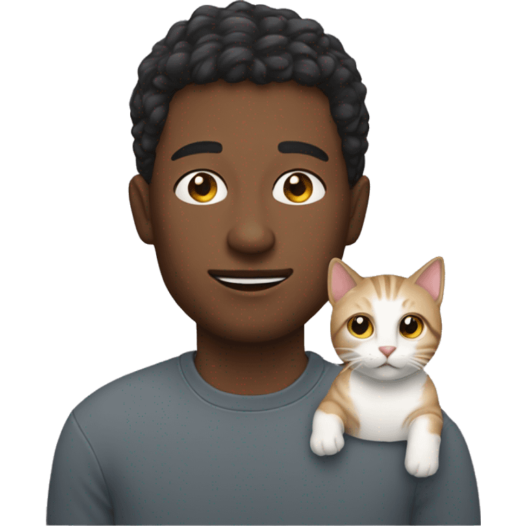 guy with cat indoors emoji