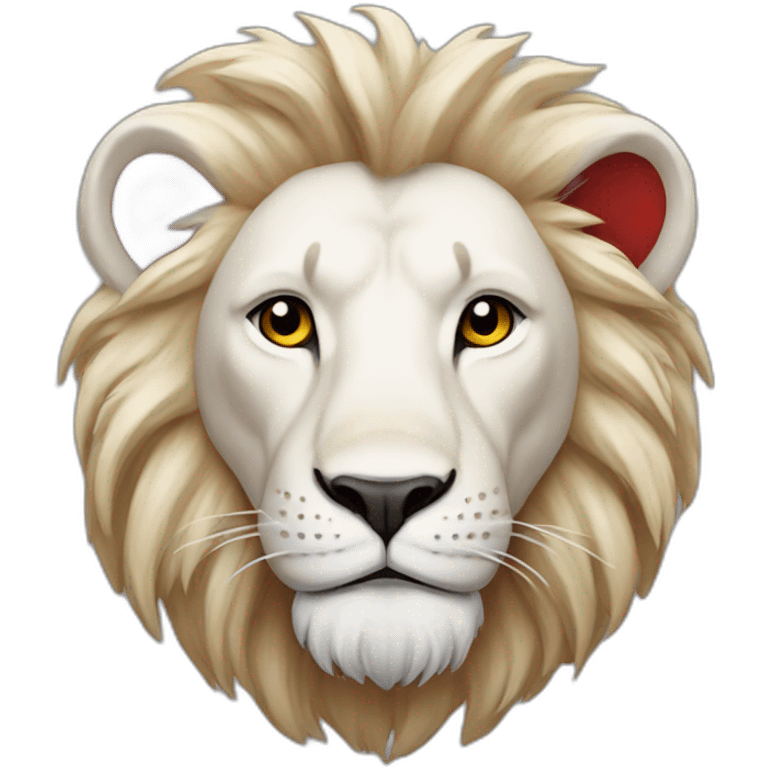 red and white lion emoji