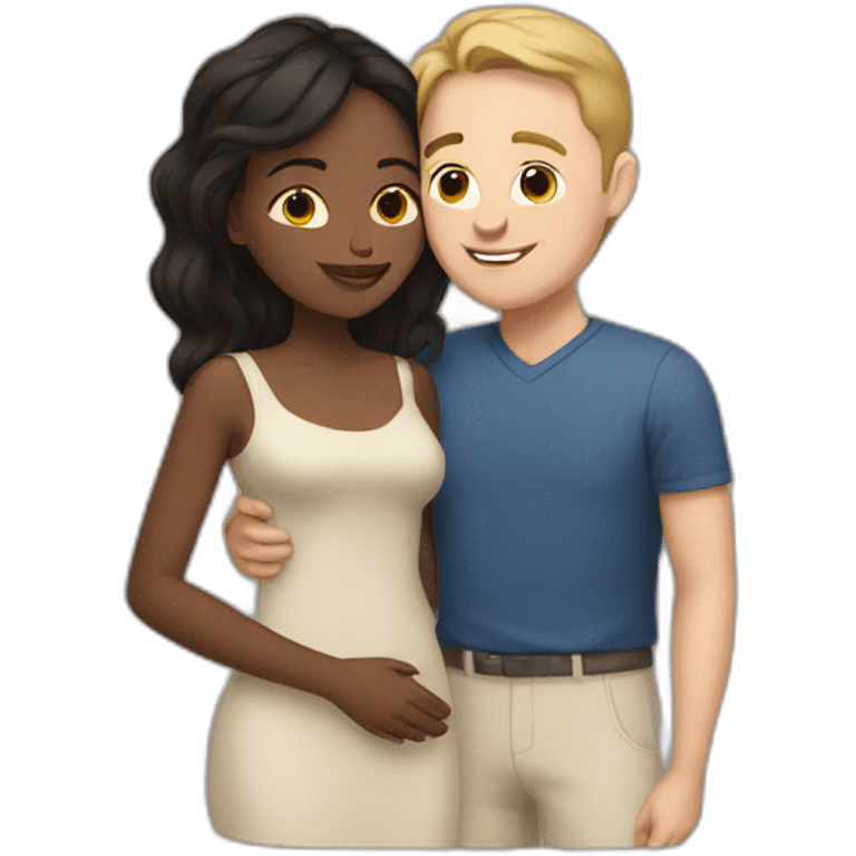 asina woman and white men cuddle virtually emoji