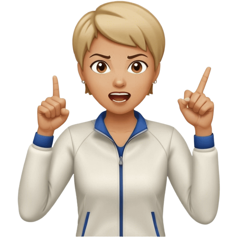 female sport coach pointing finger and yelling emoji